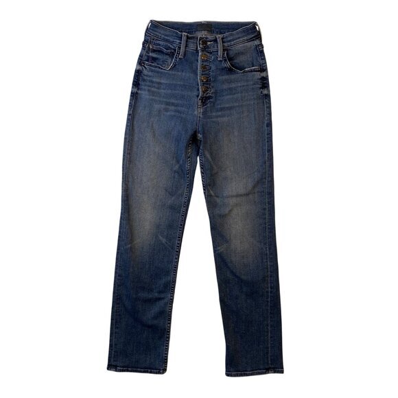 MOTHER Jeans Womens Sz‎ 27 Pixie Tomcat Ankle High-Rise Button Fly Denim - Picture 1 of 12